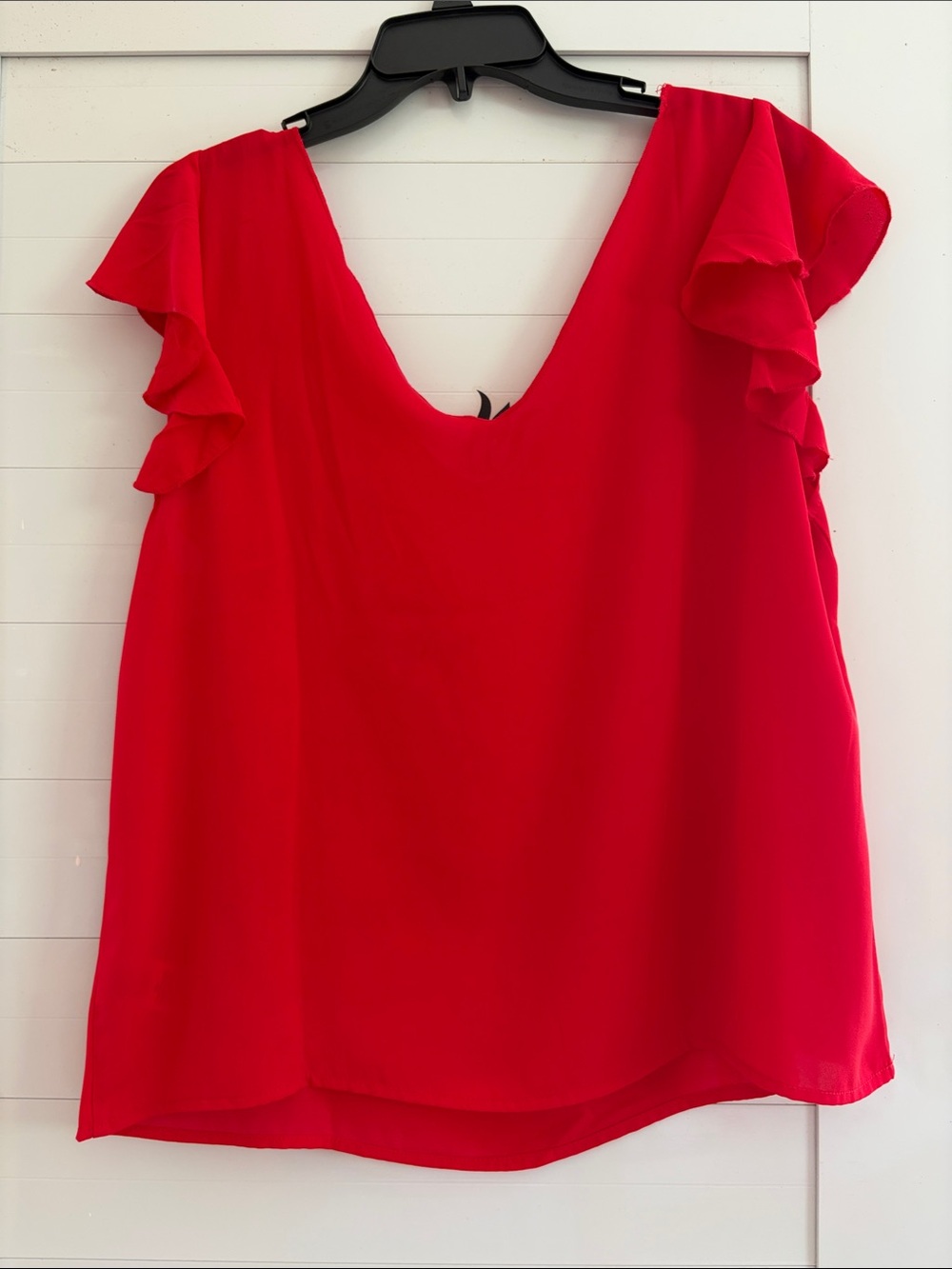 SHEIN Bright Red Ruffle Sleeve Camisole